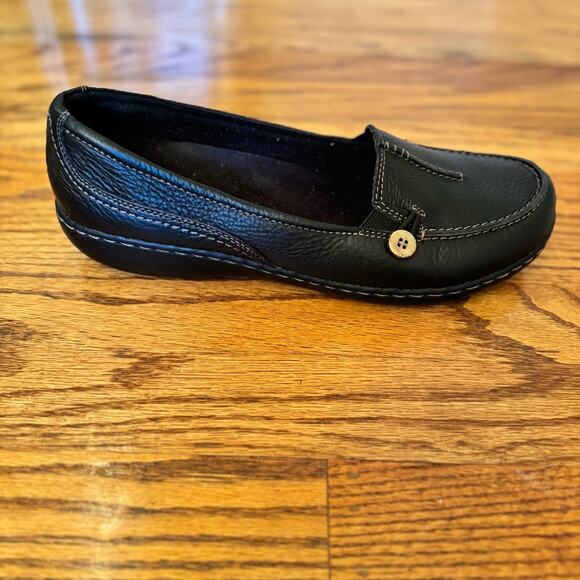 Clarks Women's 11M Black Ashland Scurry Clogs Slip On Leather Comfort Round Toe - Picture 10 of 15